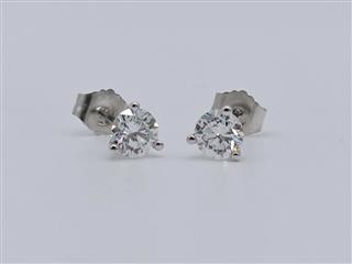 14K White Gold 4/5 CTW Lab Created Round Diamond Stud Earrings